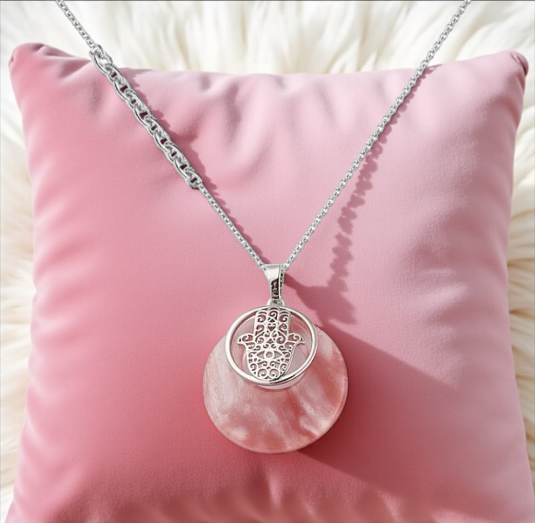Collier Amulette rose - Main de FATMA